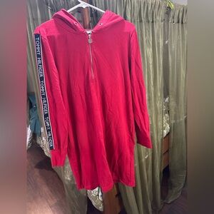 Tommy Hilfiger Red Hoodie with Sleeve Branding